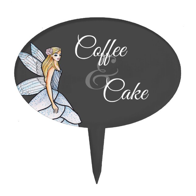 Coffee Cake Fairy Princess Petals Dress Fashion Cake Topper (Front)