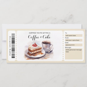 Coffee & Cake Gift Certificate Invitation