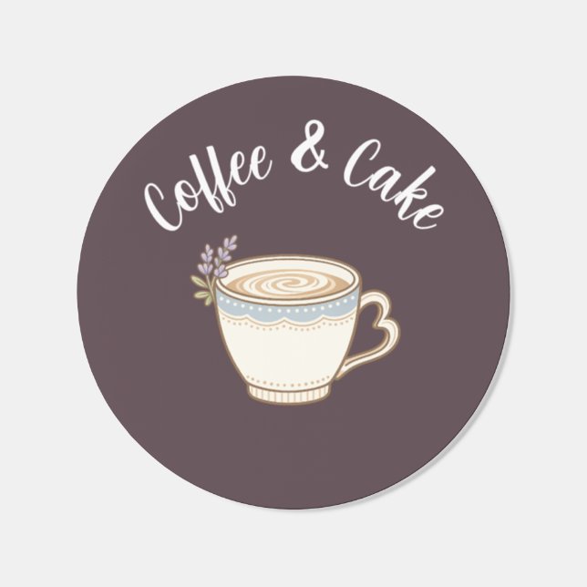 Coffee & Cake Logo Stickers (Single)