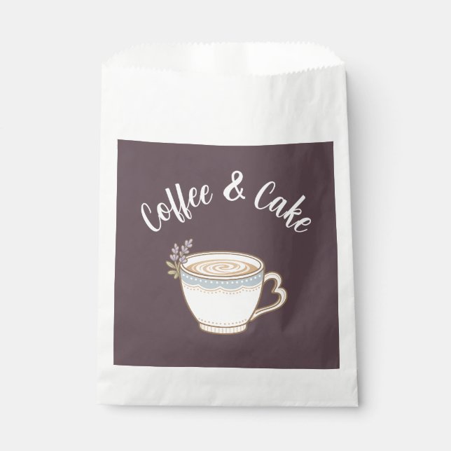 Coffee & Cake Logo Stickers Favor Bag (Front)