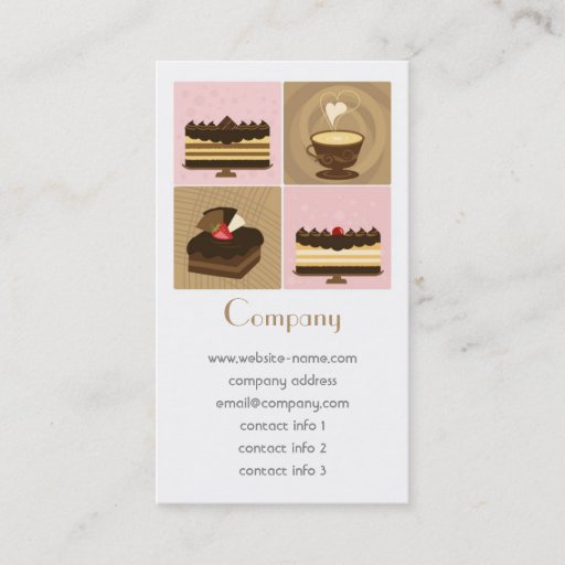 Customizable Coffee & Cakes Business Card