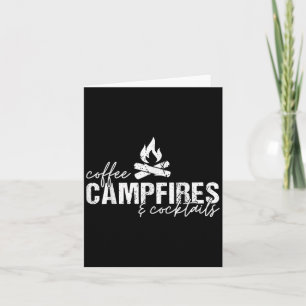 Coffee Campfires And Tails Graphic Funny Camping Card