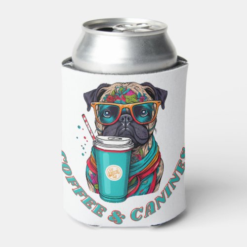 Coffee  Canines T_Shirt _ For Dog Loving Coffee Can Cooler