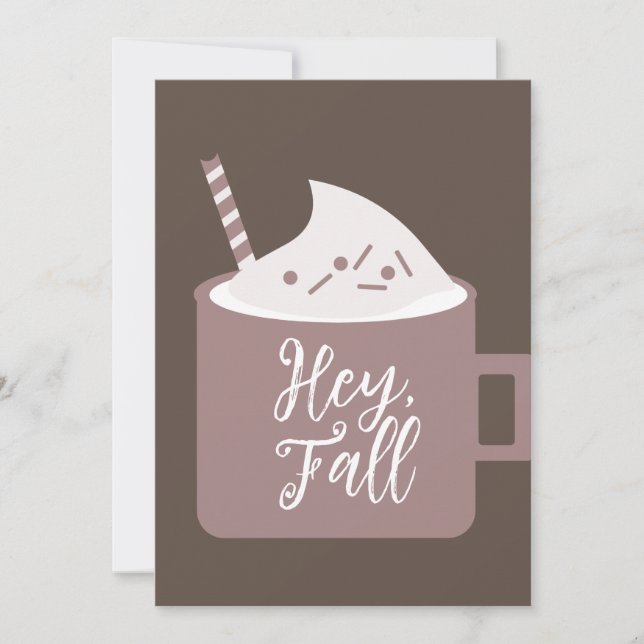Coffee Cappuccino Hey Fall Card (Front)