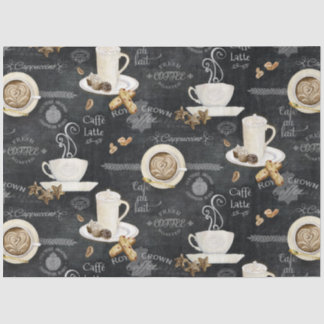 Coffee Cappuccino Mocha Typography Art Decoupage Tissue Paper