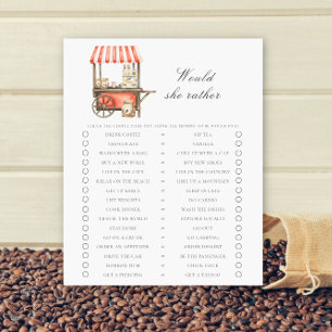 Coffee cart Baby shower Would she rather