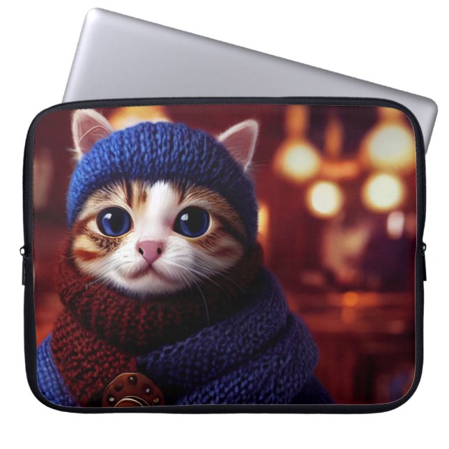COFFEE CAT ART LAPTOP SLEEVE (Front)