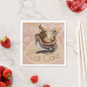 Coffee Cat Cafe   Napkins