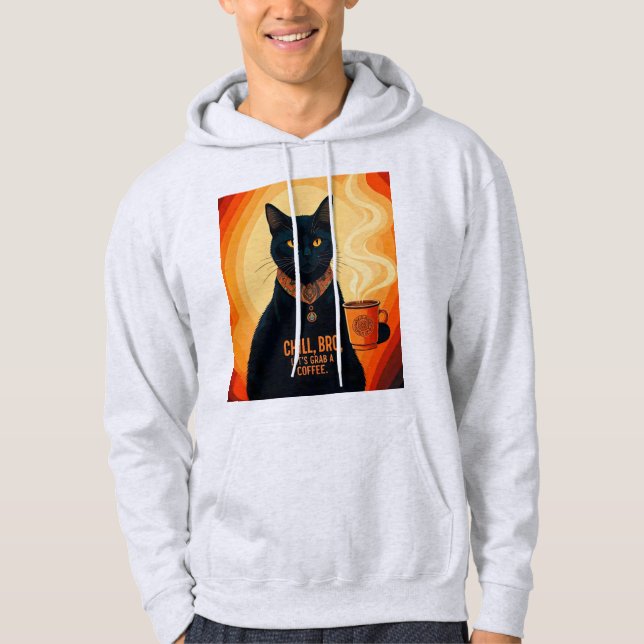 Coffee Cat Chill Hoodie (Front)