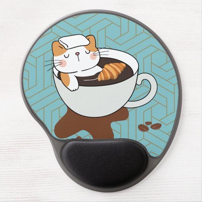 	 Coffee Cat Gel Mouse Pad (Front)