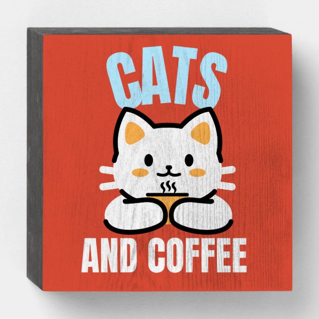 COFFEE CAT KITCHEN BOX SIGN (Front Horizontal)