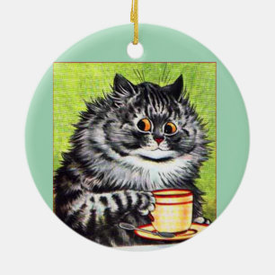 COFFEE CAT LOUIS WAIN ART ORNAMENT