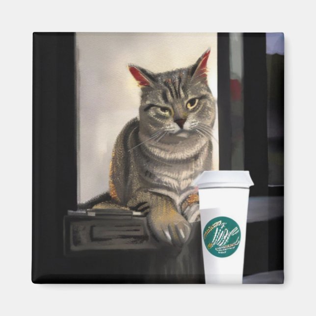 Coffee Cat Magnet (Front)
