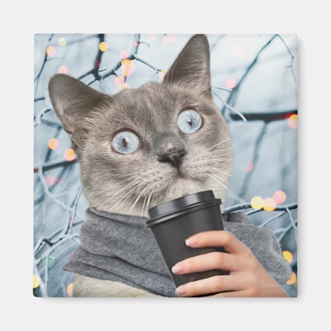 Coffee Cat Magnet (Front)