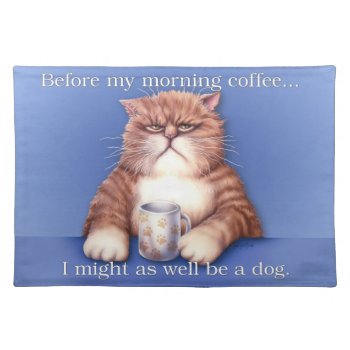 Coffee Cat Placemat by gailgastfield at Zazzle