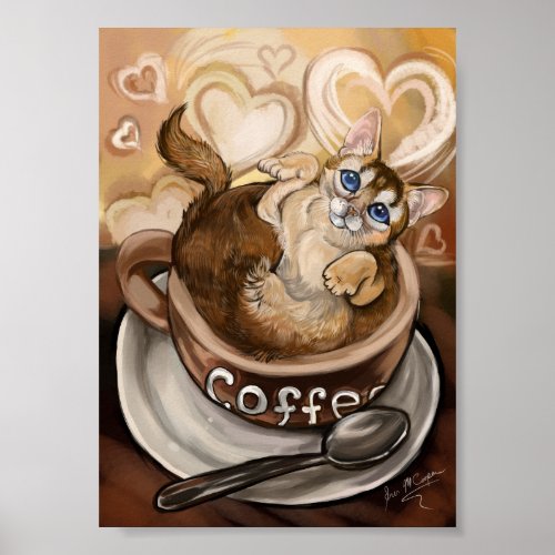 Coffee Cat Poster