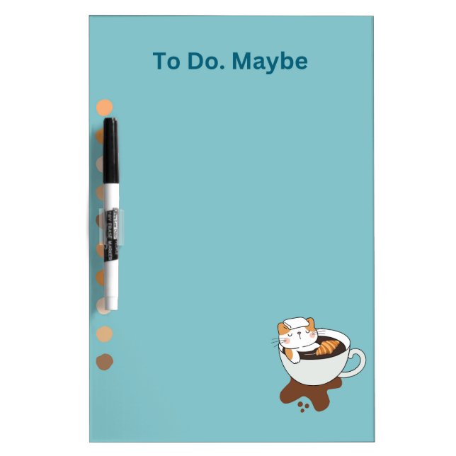 Coffee Cat Spa Dry Erase Board (Front)