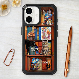 Coffee Cats and Books Phone Case