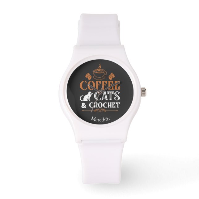 Coffee Cats and Crochet eWatch Watch (Front)