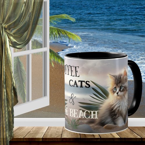 Coffee Cats and the Beach  Coffee Mug
