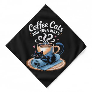 Coffee Cats and Yoga Mats Funny Cat Yoga Bandana