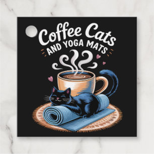 Coffee Cats and Yoga Mats Funny Cat Yoga Favor Tags