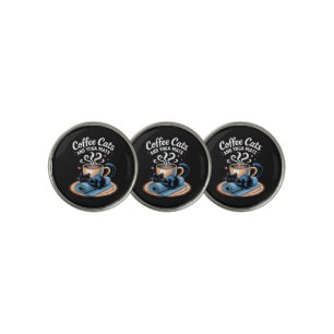 Coffee Cats and Yoga Mats Funny Cat Yoga Golf Ball Marker