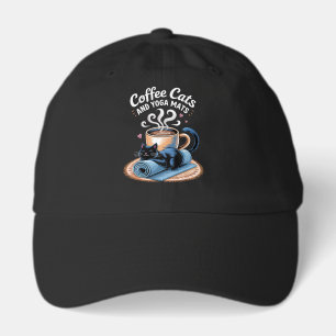 Coffee Cats and Yoga Mats Funny Cat Yoga Hat