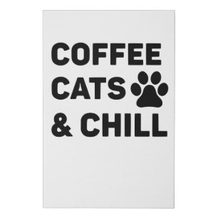 Coffee Cats & Chill Faux Canvas Print
