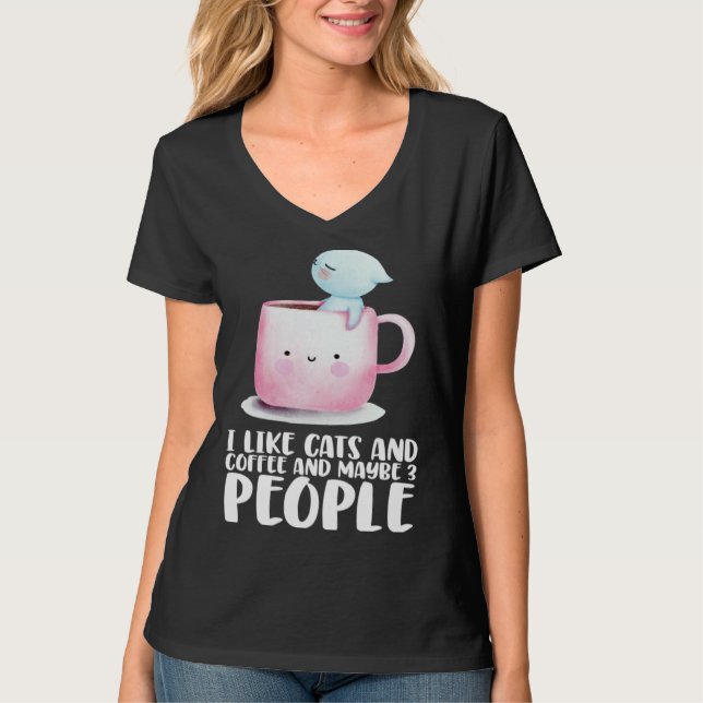 Coffee Cats  Coffee Cat  Cat Coffee T-Shirt (Front)