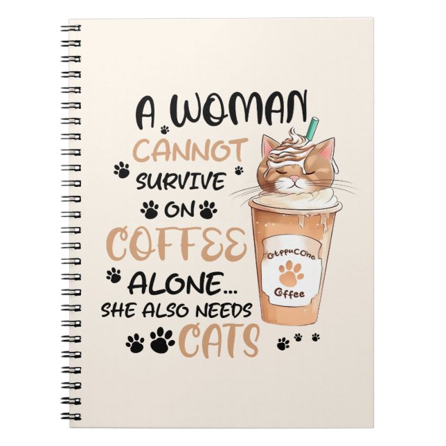 Coffee & Cats – Cute Kawaii Art Notebook (Front)
