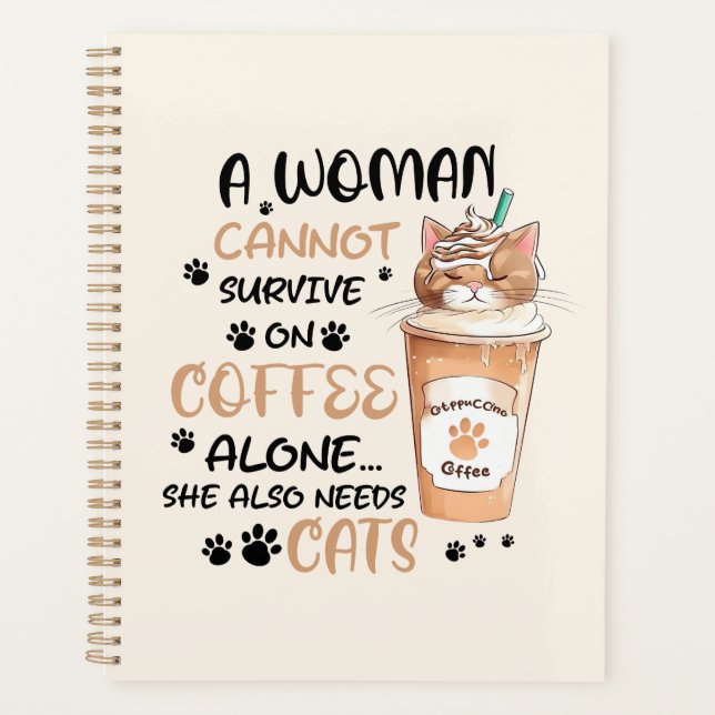 Coffee & Cats – Cute Kawaii Art Planner (Front)
