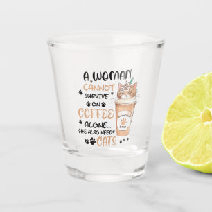 Coffee & Cats – Cute Kawaii Art Shot Glass