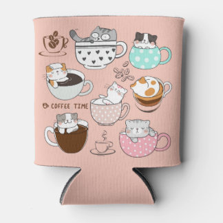  Coffee Cats Funny Can Cooler