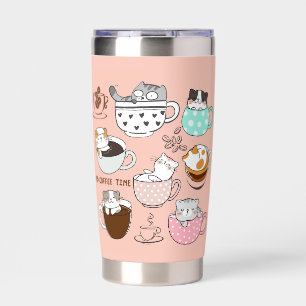 Coffee Cats Funny Insulated Tumbler