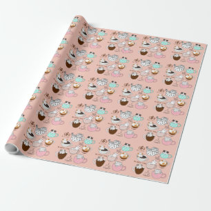 Coffee Cats Funny Wrapping Paper
