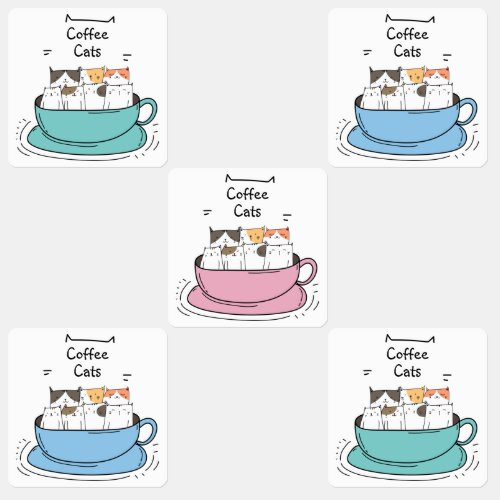 Coffee Cats Kids Labels