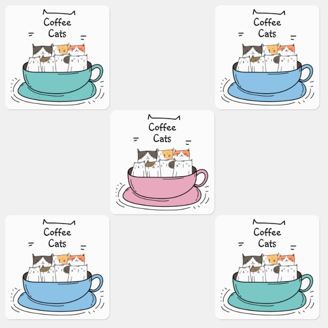 Coffee Cats Kids' Labels (Group)
