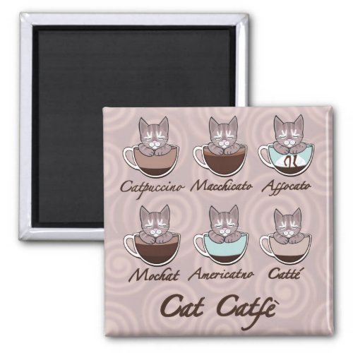 Coffee cats menu magnet