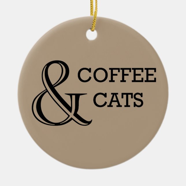 Coffee & Cats Ornament (Front)