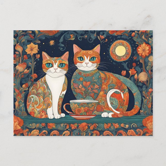 coffee cats postcard (Front)