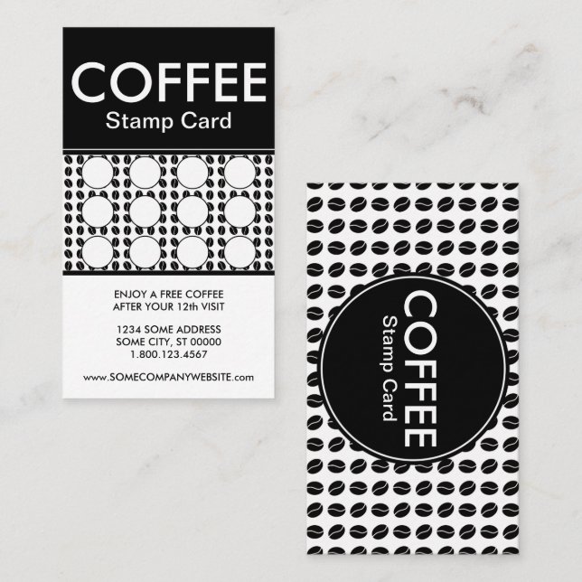 coffee center stamp card (Front/Back)