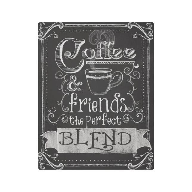 Coffee Chalkboard Art Metal Decor (Front)