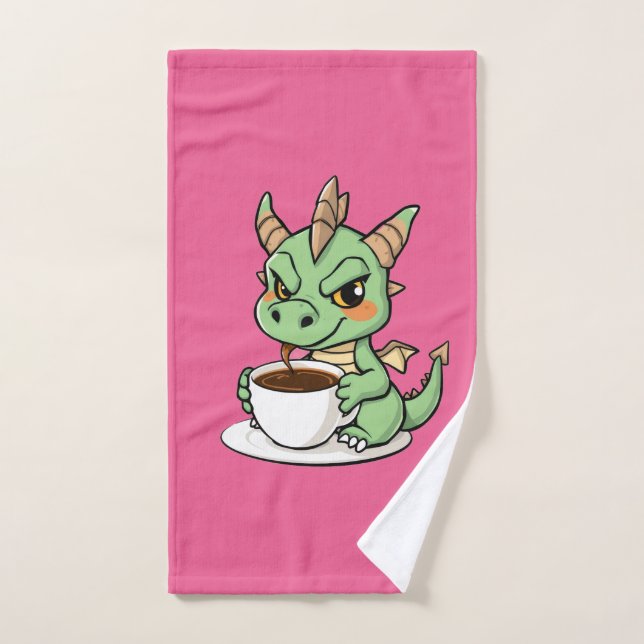 Coffee, Chaos & Drachenpower Hand Towel (Hand Towel)
