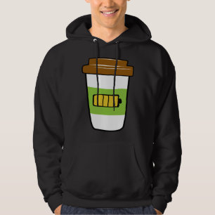 Coffee Charging  Battery Graphic Plus Size Hoodie