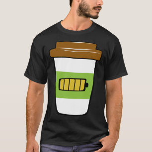 Coffee Charging Battery Graphic Plus Size T-Shirt