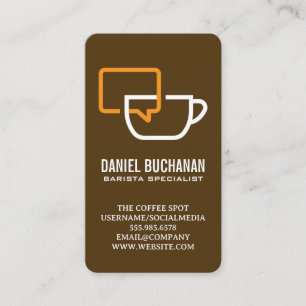 Coffee Chat Talk Logo Cafe Restaurant Business Card