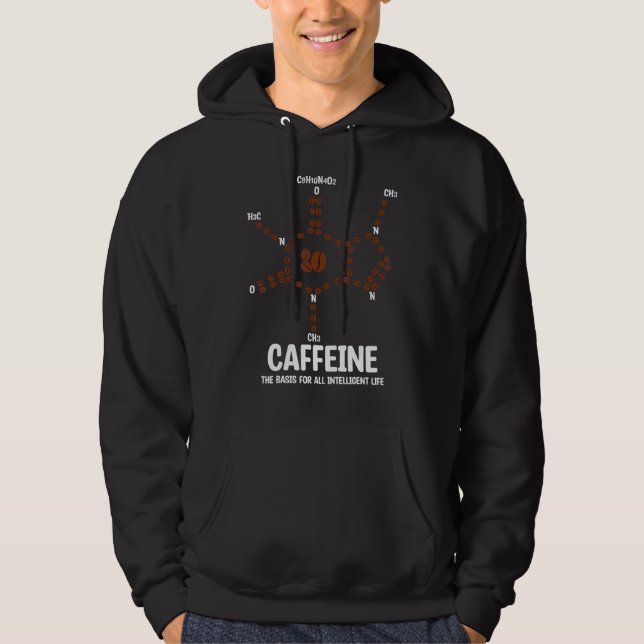 Coffee Chemical Structure Caffeine Molecule Chemis Hoodie (Front)