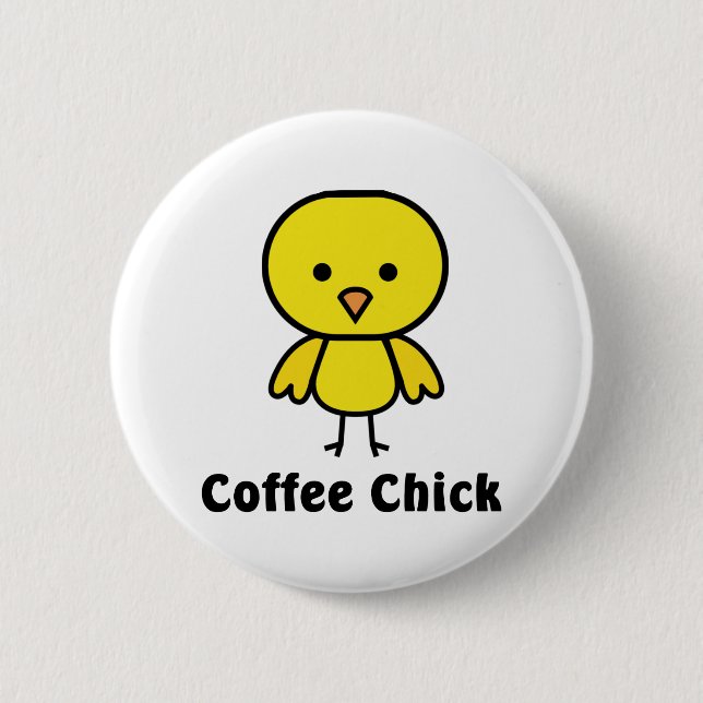 Coffee Chick Pinback Button (Front)