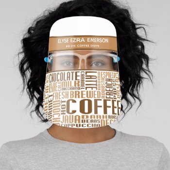 Coffee Chit Chat Face Shield by identica at Zazzle
